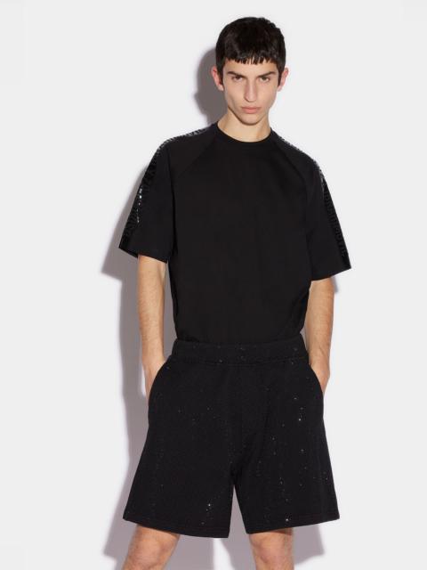 DSQUARED2 IBRA BLACK ON BLACK RELAX FIT SHORTS