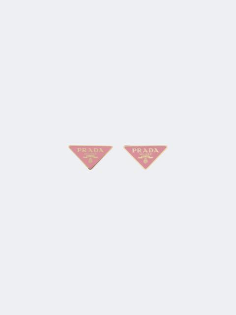 Prada Triangle enamel earrings
