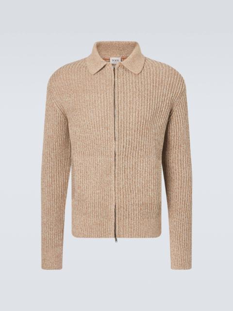 Tod's Cotton mouliné zip-up cardigan