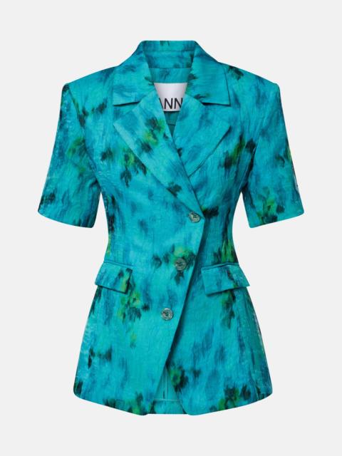 GANNI Printed organza blazer