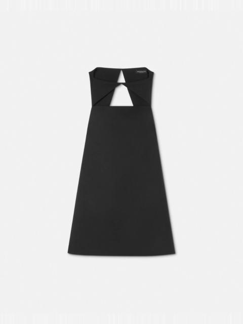 VERSACE Cutout Wool-Blend Shift Mini Dress