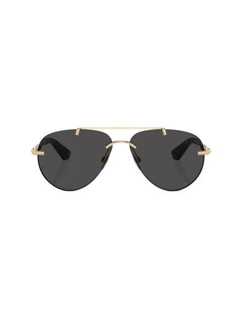 Burberry metallic aviator-frame sunglasses
