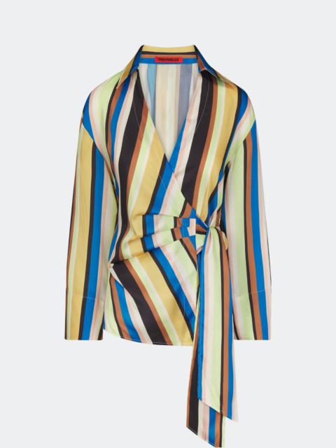 SIMONMILLER Vietta Twill Top In Ocean Stripe