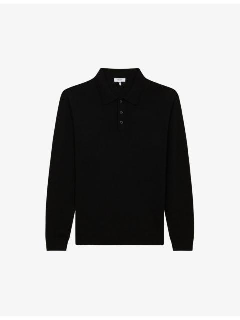 REISS Trafford polo-collar slim-fit merino-wool jumper