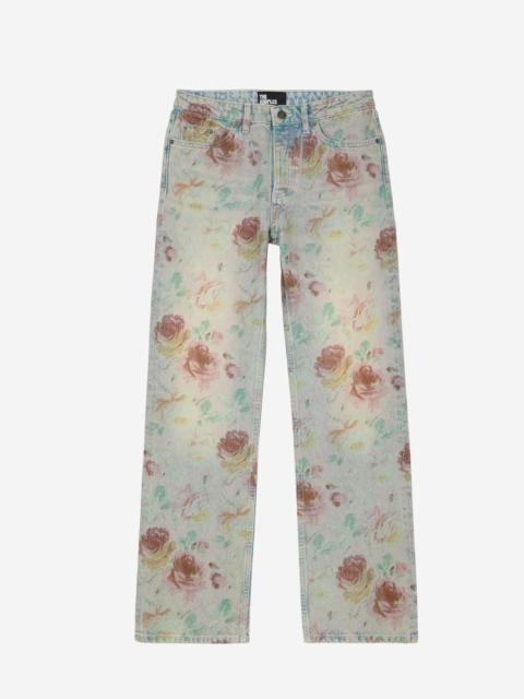 The Kooples FLORAL PRINT STRAIGHT-LEG JEANS