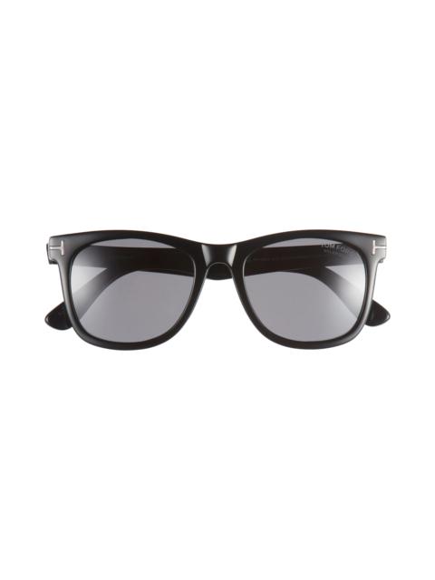 Kevyn 52mm Polarized Square Sunglasses in Shiny Black /Smoke