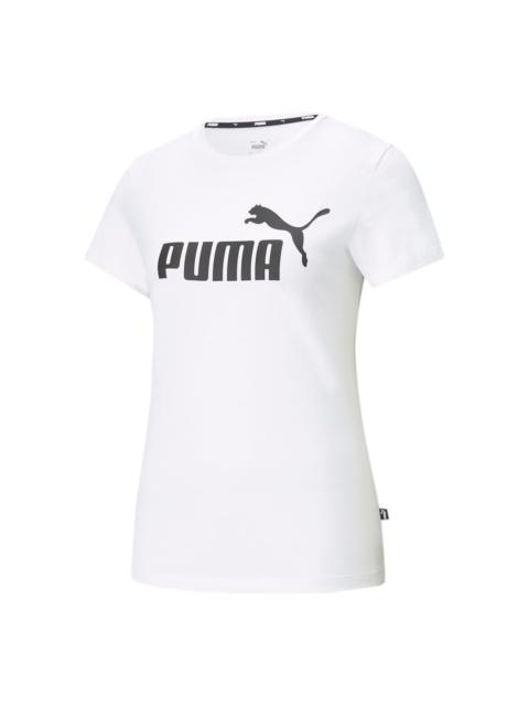 (WMNS) PUMA Essentials Logo T-shirt 'White Black' 586774-02