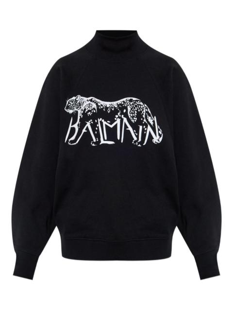 Balmain graphic-print turtleneck sweater