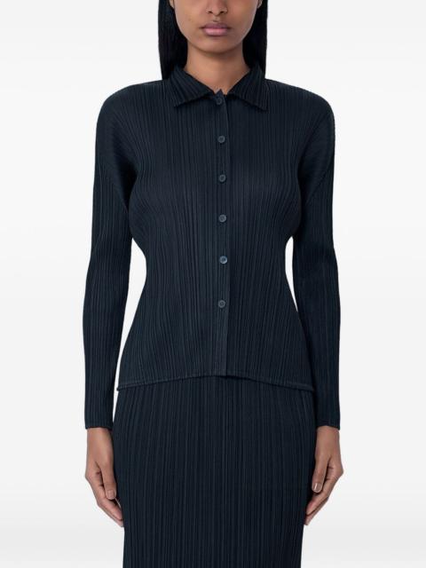 Pleats Please Issey Miyake pleated button-down shirt