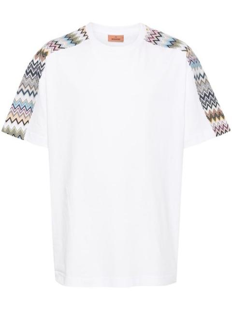 Cotton T-shirt with zigzag detail