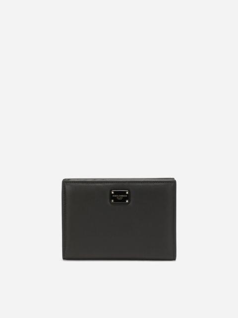 Dolce & Gabbana Small calfskin wallet with branded plate