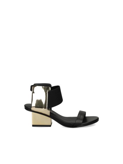 UNITED NUDE Raila Mid metallic-effect block-heel sandals
