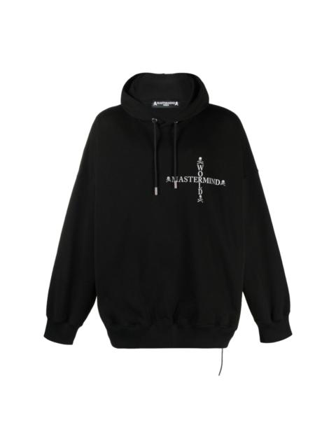 logo-print drawstring cotton hoodie