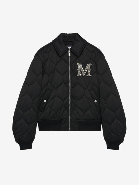 Alexander McQueen Crystal Logo Quilted Jacket