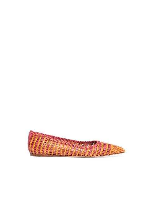 GABRIELA HEARST Aurora Braided Flat Shoe in Pink Multi Leather