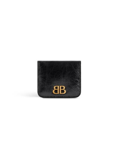 Women's Monaco Flap Coin And Card Holder in Black