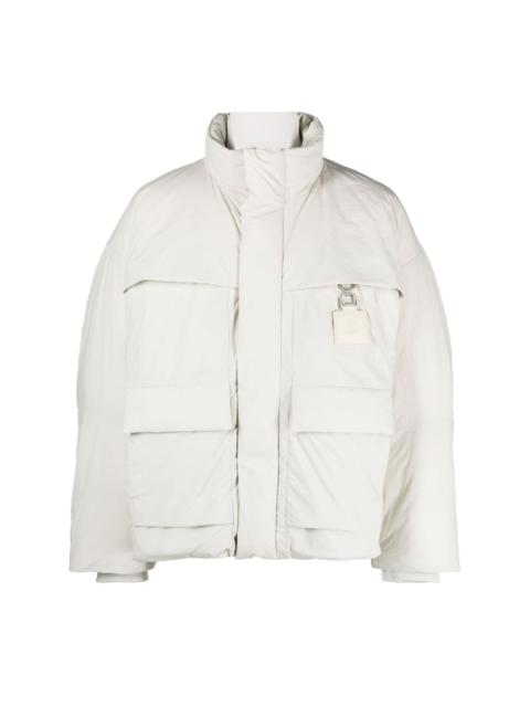 Wooyoungmi logo-tag goose-down jacket
