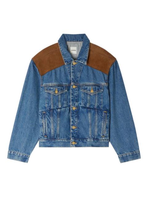 Sandro contrast-panel denim jacket