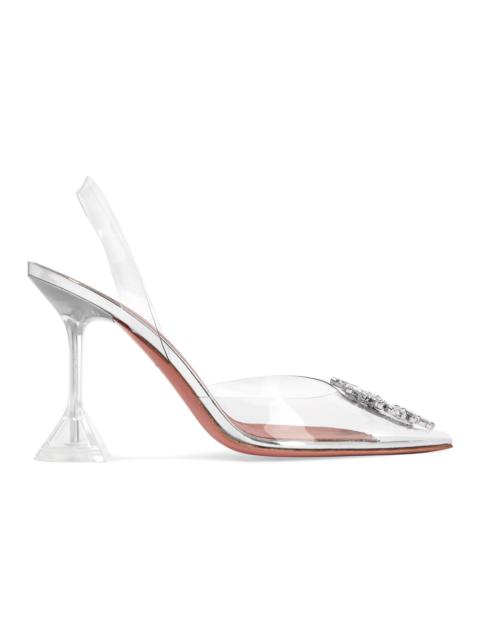 Begum crystal-embellished PVC slingback pumps