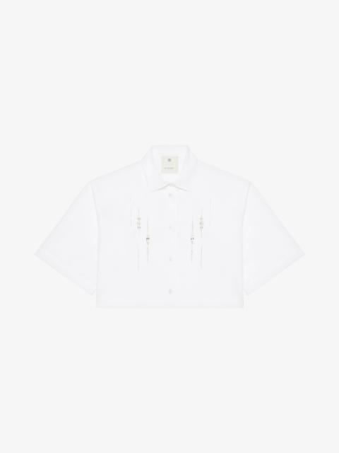 Givenchy CROPPED SHIRT IN POPLIN WITH CRYSTALS