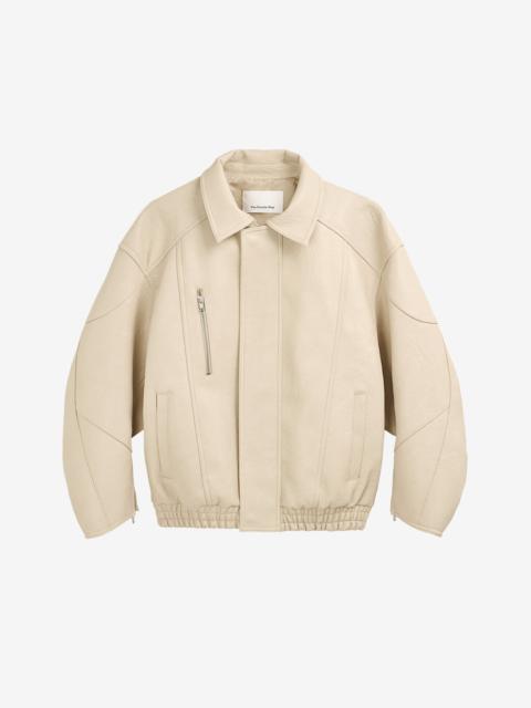 The Frankie Shop Enora Faux Leather Jacket - Cream