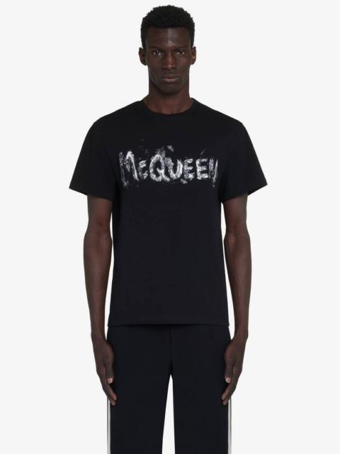 Alexander McQueen Men's McQueen Graffiti T-shirt in Black