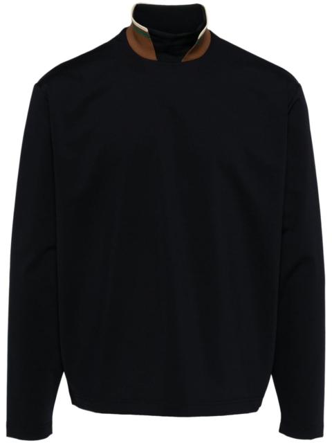 Kolor ribbed-collar mock-neck sweatshirt