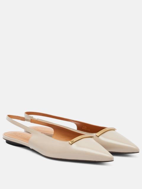 Tod's Leather slingback flats