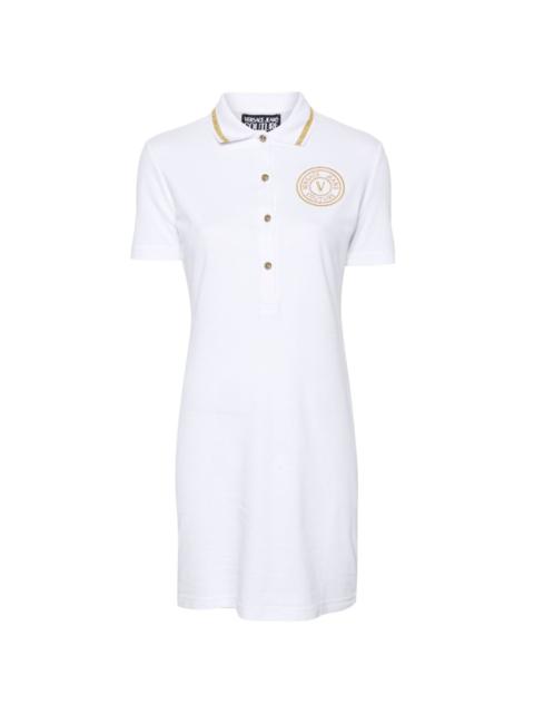 VERSACE JEANS COUTURE embroidered-logo mini polo dress