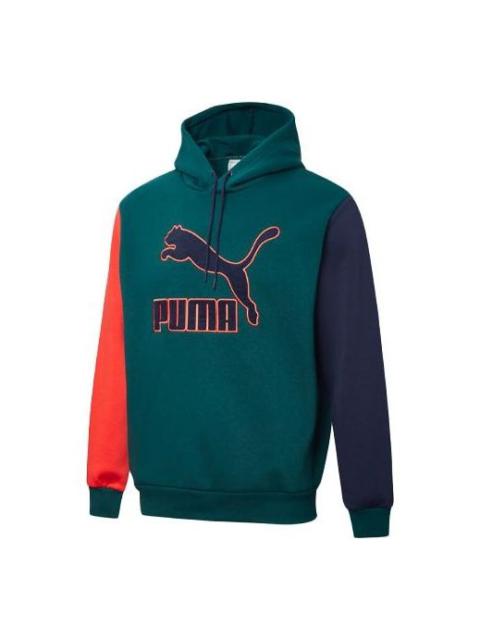 PUMA PUMA Winter Embroidered Logo Colorblock Fleece Lined Stay Warm Green 531276-88