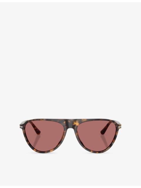 Persol PO3404S Aviator-Frame Tortoiseshell Acetate Sunglasses