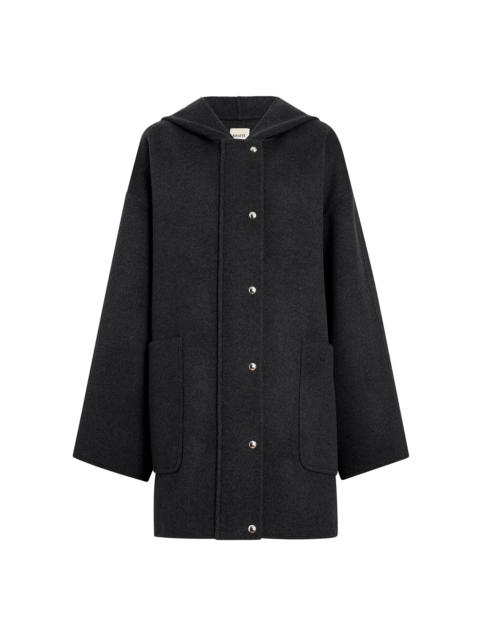 Hessner Hooded Wool Coat brown