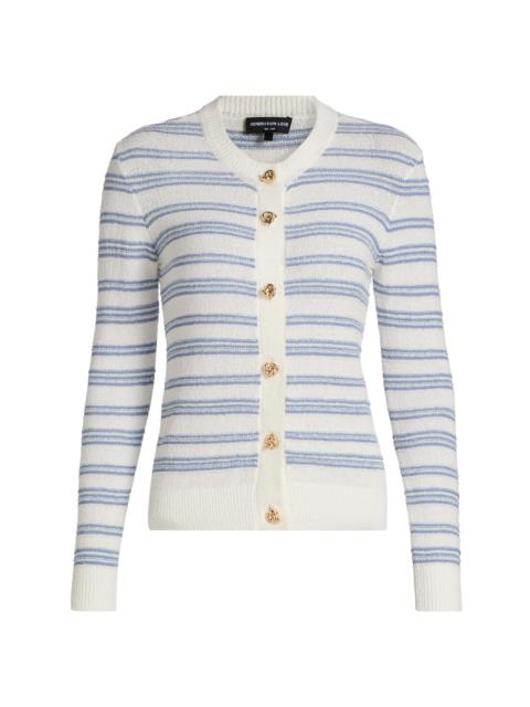 GENERATION LOVE Women's Laurel Striped Cardigan - White Grey Blue
