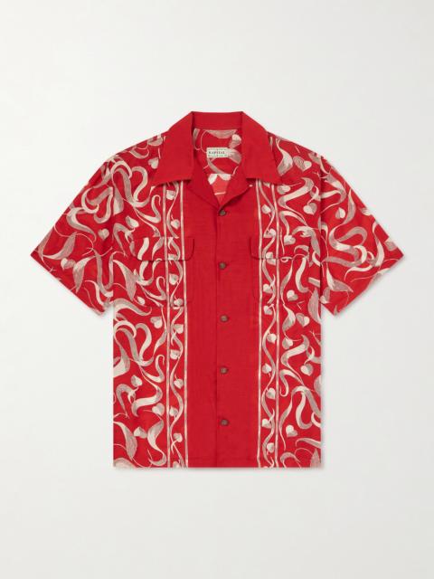 Kapital Camp-Collar Printed Woven Shirt