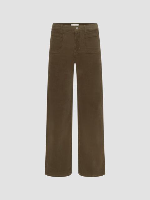 FRAME Women's Le Slim Palazzo Modernist Pocket Corduroy Pants - Rich Military