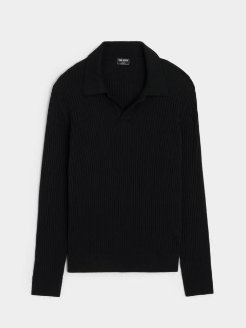 TODD SNYDER Silk-Cashmere Ribbed Montauk Sweater Polo