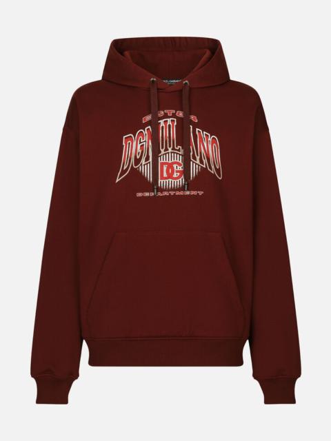 Jersey hoodie with DG logo print