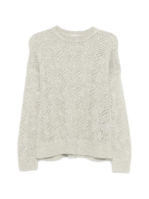 Brunello Cucinelli Brunello Cucinelli Sequin-embellished Open-knit Sweater