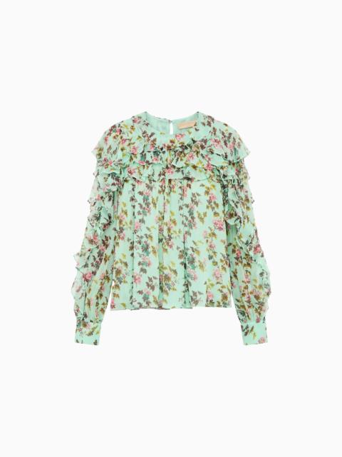 ULLA JOHNSON Willow LS Silk Blouse