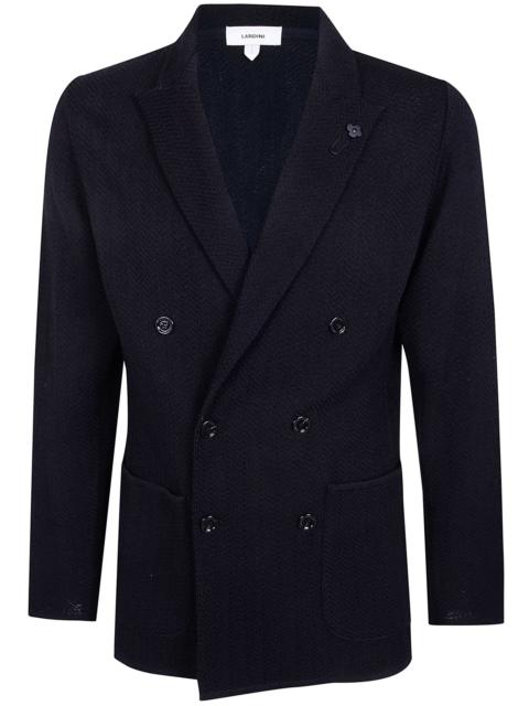 LARDINI Double Breasted Jacquard Knitted Jacket