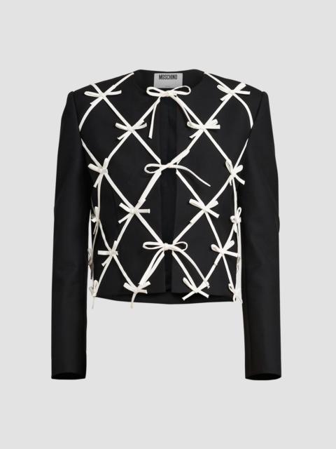 Moschino Women's Bow Wool Knit Jacket - Black