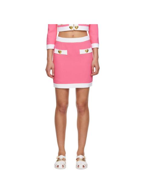 Moschino Pink Heart Buttons Miniskirt