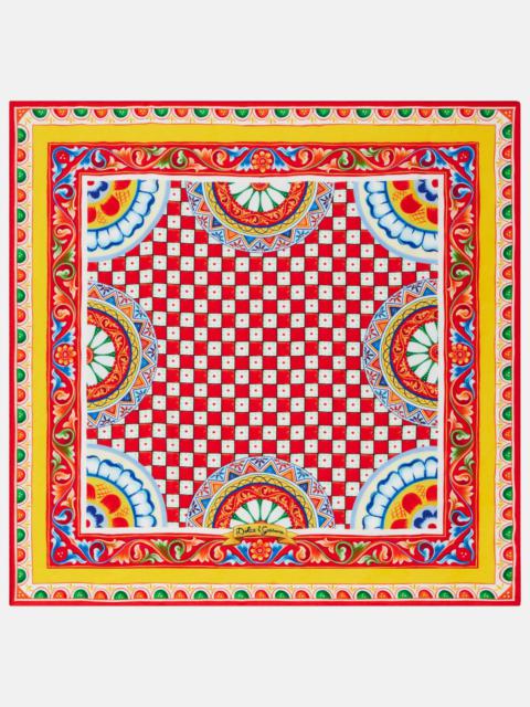 Dolce & Gabbana Printed silk twill scarf