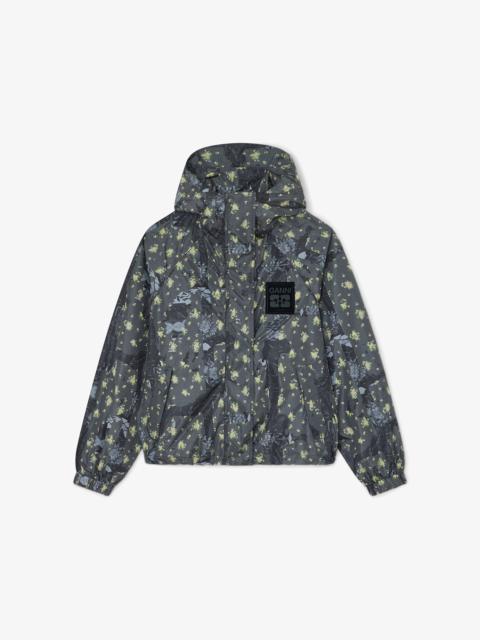 GANNI FLYWEIGHT JACKET IN PRINTED NYLON