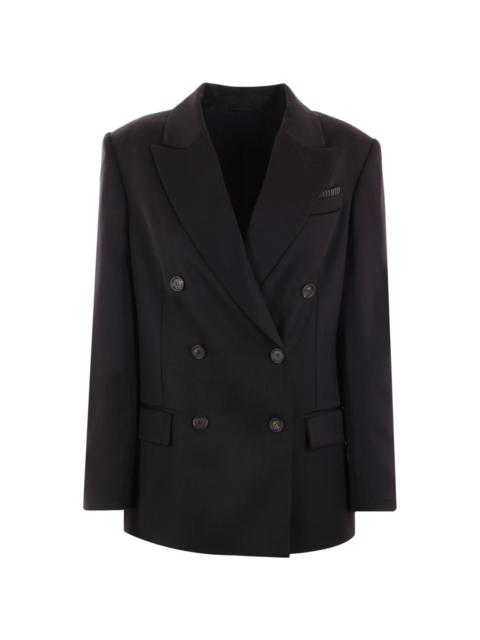 double-breasted virgin wool blazer