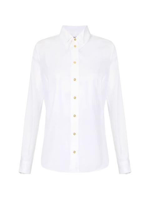 ELISABETTA FRANCHI double-collar logo-embroidered shirt