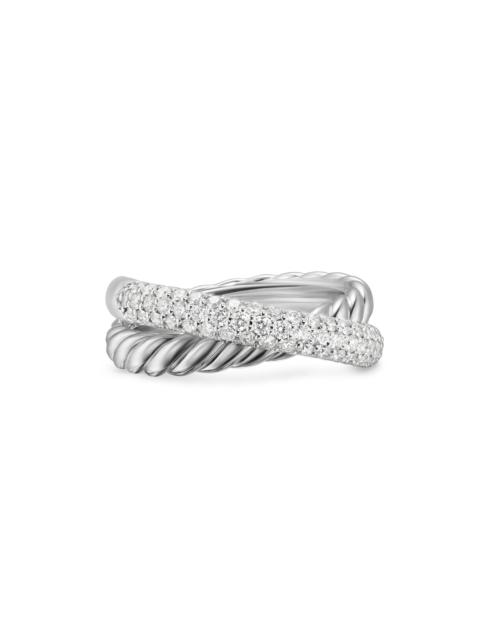 DAVID YURMAN Women's Crossover Two Row Ring in Sterling Silver - Diamond