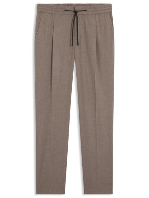 HUGO MELANGE SLIM-FIT TROUSERS IN STRETCH FLANNEL