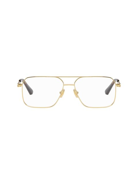 Bottega Veneta Gold Split Glasses