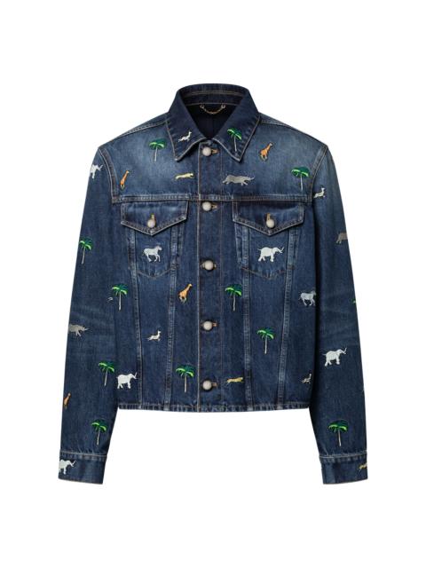 Louis Vuitton LV x The Darjeeling Limited Embroidered Long-Sleeved Denim Shirt